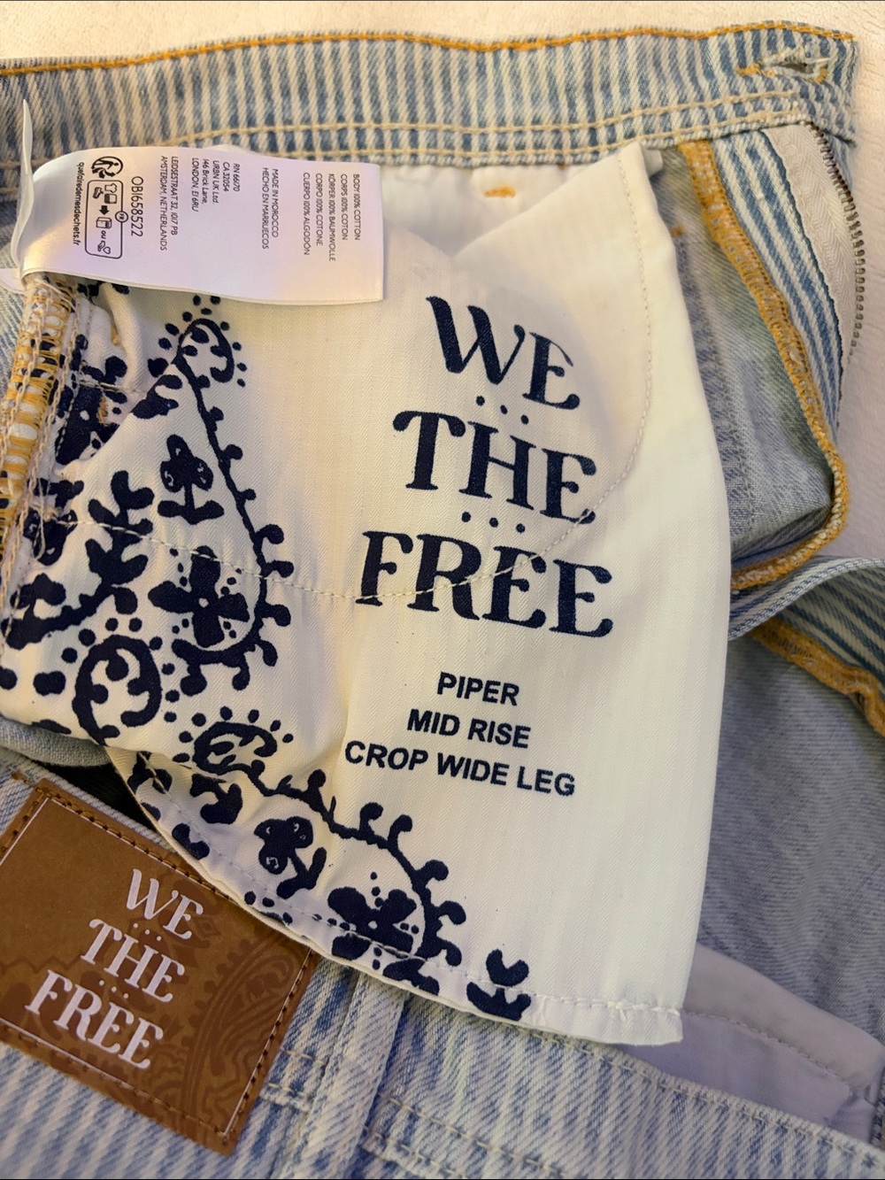 Free People We the Free Piper Mid Rise Crop Wide Leg Jeans NWT!! 🩵 - Picture 5 of 10